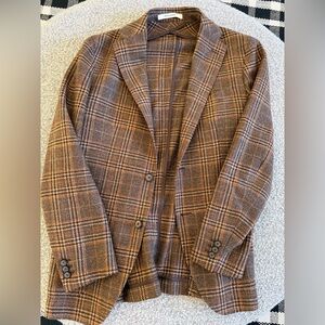 Tagliatore Brown Checkered Blazer Size 36 (EU 46)